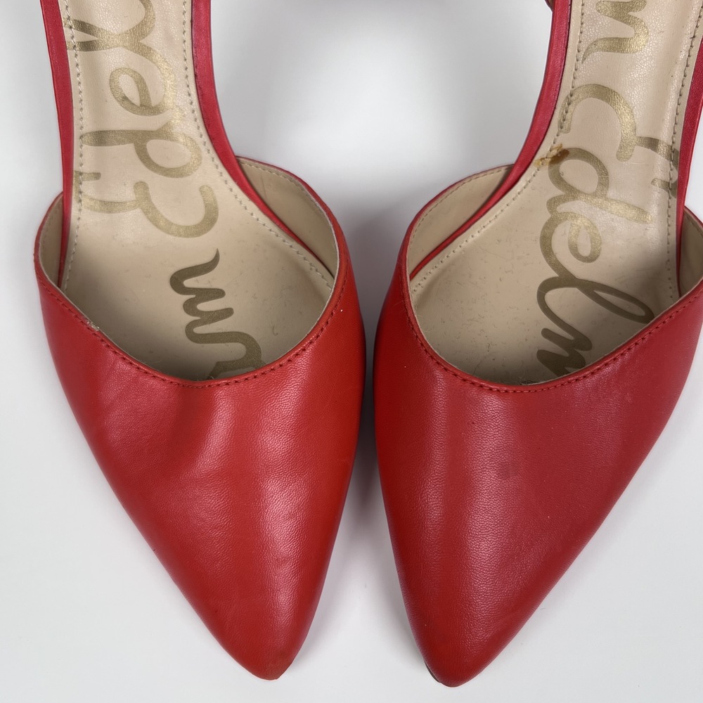 EUC-Sam Edelman, Red Tan, Closed Toe, Pointy Toe, Heel Only Pumps, Size 7.5 - Picture 8 of 9